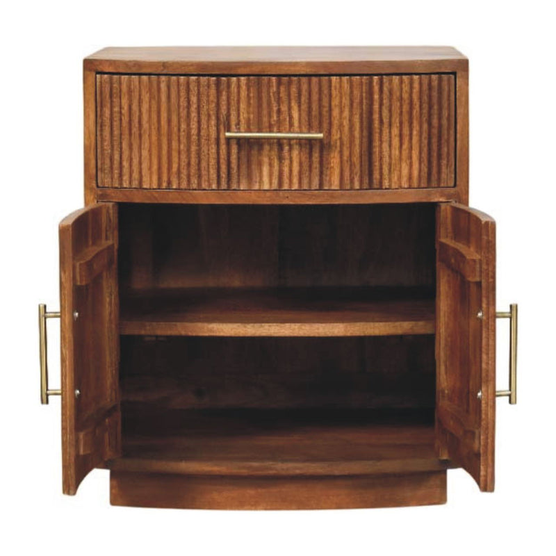 24" Solid Wood One Drawer Nightstand - Brown