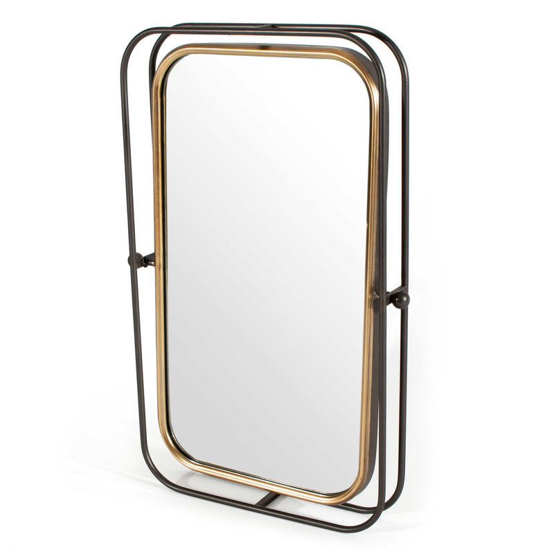 28" Metal Tilting Accent Mirror - Gold / Black