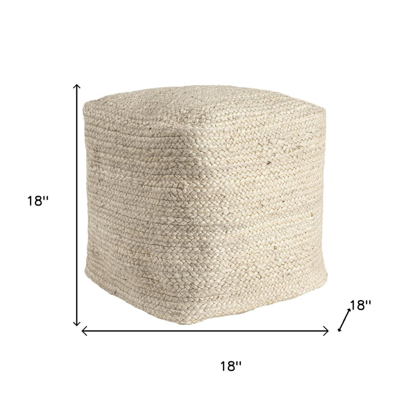 Jute Pouf Ottoman - Natural
