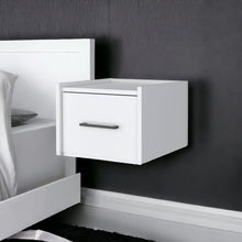 Load image into Gallery viewer, 13.8" x 13.2" x 9.8" One Drawer Faux Wood Floating Nightstand - White
