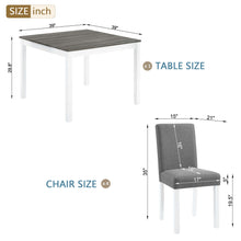 Load image into Gallery viewer, 5 Piece Dining Table Set With 4 Chairs For Kitchen - Gray / White
