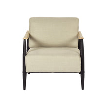 Load image into Gallery viewer, Upholstered Cushion Solid Wood Arm Chair - Beige / Black / Natural
