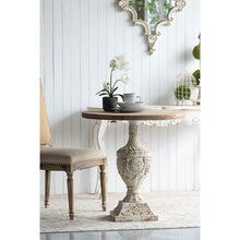 Load image into Gallery viewer, Antique Round Wood Table - Antique White / Gray
