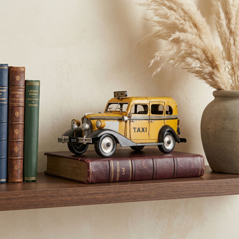 Checker Taxi Cab Model Sculpture - Yellow