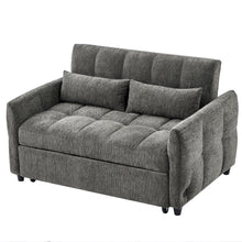Load image into Gallery viewer, Loveseat Sofa Pull-Out Bed With Adjustable Backrest, 3 USB Ports And 2 Lumbar Pillows For Living Room
