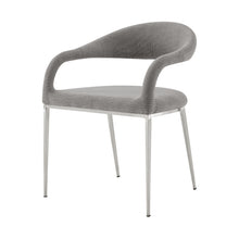 Load image into Gallery viewer, Contemporary Upholstered Polyester Open Back Dining Arm Chairs (Set of 2) - Gray
