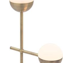Load image into Gallery viewer, 69" Brass Metal Bedside Table Lamp With Off White Globe Shade
