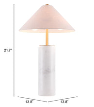 Load image into Gallery viewer, 55" White Metal Bedside Table Lamp With Beige Empire Shade
