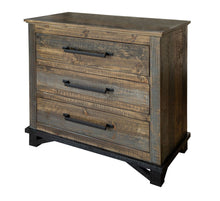 Load image into Gallery viewer, Solid Wood Three Drawer Chest - Brown / Gray

