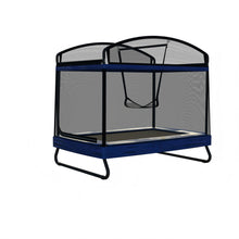 Load image into Gallery viewer, Outdoor Square Trampoline For Kids And Adults With Protective Net And Swing 4 X 6Ft - Black / Blue
