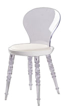Load image into Gallery viewer, Upholstered Faux Leather Dining Side Chair - White / Clear
