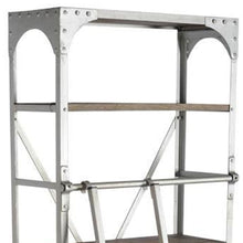 Load image into Gallery viewer, Five Tier Library Bookcase With Two Drawers - Light Brown / Nickel

