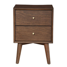 Load image into Gallery viewer, Two Drawer Wood Nightstand - Brown
