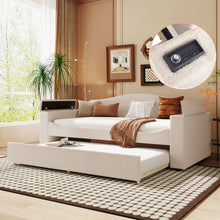 Load image into Gallery viewer, Upholstered Daybed With Storage Armrests, Trundle And Latest Integrated tooth Audio System
