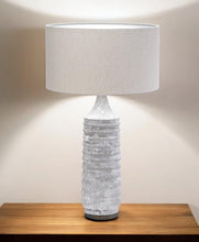 Load image into Gallery viewer, 31" Gray Lamp Base LED With Beige Shade
