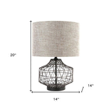 Load image into Gallery viewer, 20" Black Lamp Base LED With Brown Shade
