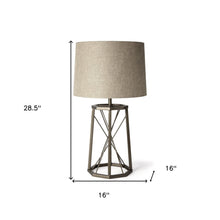 Load image into Gallery viewer, 29" Bronze Lamp Base LED With Beige Shade
