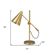 Load image into Gallery viewer, 26" Gold Lamp Base LED With Gold Shade
