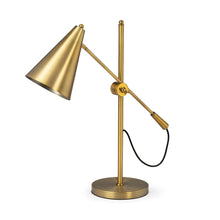 Load image into Gallery viewer, 26" Gold Lamp Base LED With Gold Shade
