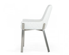 Load image into Gallery viewer, Upholstered In Faux Leather Dining Arm Chair - White

