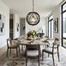 Load image into Gallery viewer, Black Metal Geometric Globe Hanging Light
