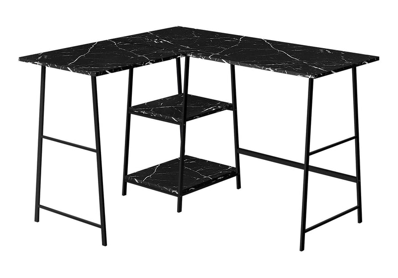 42" Wood And Metal Corner Trestle Computer Desk - Black And White
