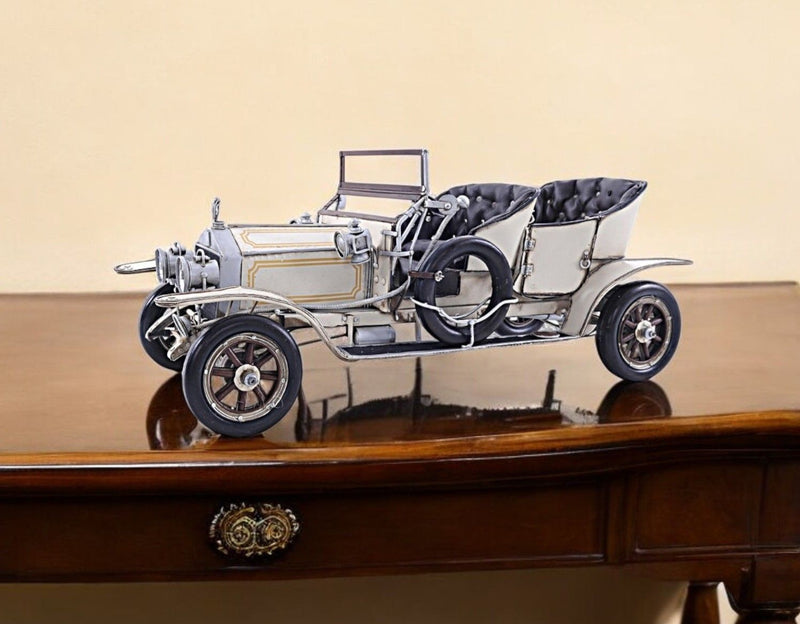 Hand Painted Model Car Tabletop Sculpture (401129) - Silver