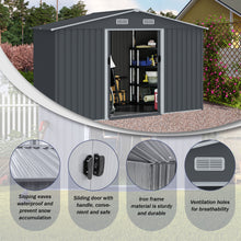 Load image into Gallery viewer, Outdoor Storage Shed Large Metal Tool Sheds, Heavy Duty Storage House With Sliding Doors
