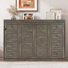 Load image into Gallery viewer, Murphy Bed With LED Light, Foldable Wall Bed Cabinet
