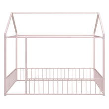 Load image into Gallery viewer, Metal Bed House Bed Frame With Fence
