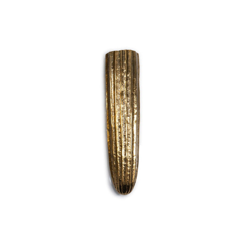 Ribbed Wall Vase (627520) - Antiqued Gold
