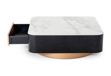 Load image into Gallery viewer, Modern Coffee Table With One Drawer - White Black And Rose Gold
