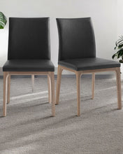 Load image into Gallery viewer, Upholstered Faux Leather Dining Room Side Chairs (Set of 2) - Brown / Black
