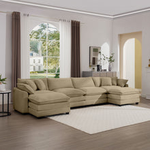 Load image into Gallery viewer, Modern Oversized Modular Cushion Sofa With Ottoman, Low Back, Deep Seating Sofa Set

