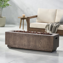 Load image into Gallery viewer, Wellington Square Iron Fire Pit With Wood Pattern Design And 50,000 Btu Output
