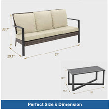 Load image into Gallery viewer, 2 Piece Patio Set With Cushions &amp; Coffee Table
