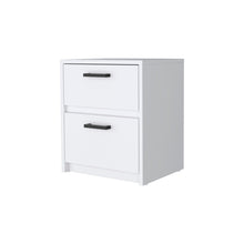 Load image into Gallery viewer, 15.7" x 12.7" x 18.6" Two Drawer Nightstand With Integrated Tech - White
