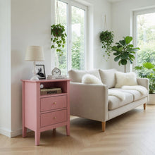 Load image into Gallery viewer, Fluted Nightstand With 2 Drawers
