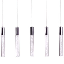 Load image into Gallery viewer, Metal Five Light Dimmable Chandelier With Shades - Silver / Clear
