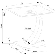 Load image into Gallery viewer, Terrell - Satin Rectangular Glass Top End Table - Silver

