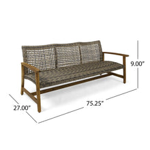 Load image into Gallery viewer, Outdoor 3 Seater Sofa With Rattan Cover - Gray
