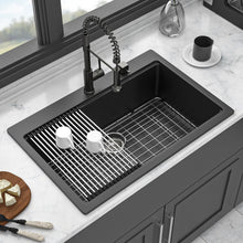 Load image into Gallery viewer, Granite Composite Quartz Kitchen Sink With Workstation Features And Drop In Design
