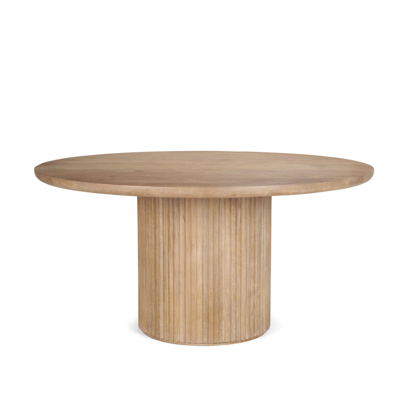 Solid Wood Pedestal Base Round Top Dining Table (727870) - Brown