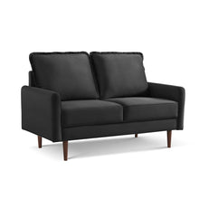 Load image into Gallery viewer, Velvet Loveseat - Black / Dark Brown
