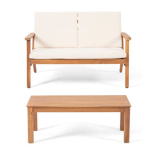Load image into Gallery viewer, Serenit - 2 Piece Patio Set With Cushions, Loveseat And Coffee Table - Beige / Brown
