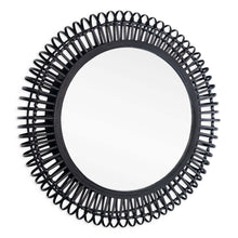 Load image into Gallery viewer, 31" Bamboo Pierced Round Accent Mirror - Black
