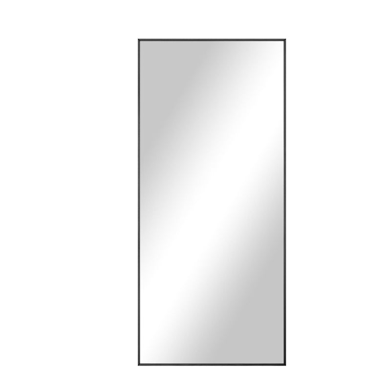Aluminum Wall Mounted Leaning And Freestanding Framed Full Length Mirror - Black