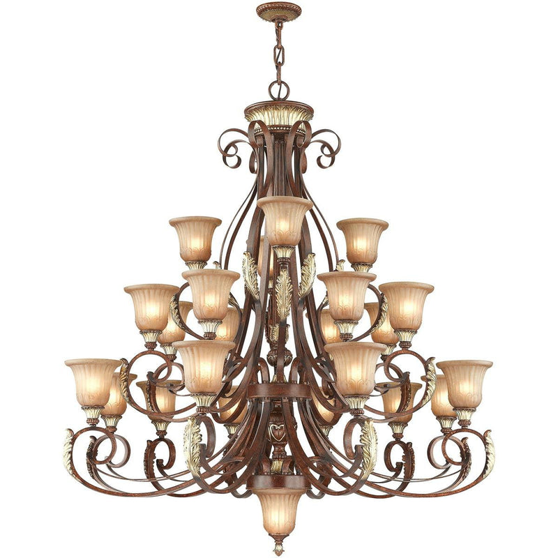 56" Multi Light Metal Dimmable Chandelier With Shades - Bronze
