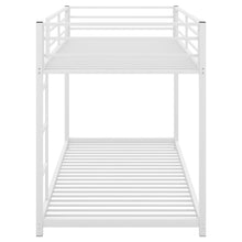 Load image into Gallery viewer, Twin over Twin Metal Bunk Bed, Low Bunk Bed with Ladder,White(OLD SKU:MF197033AAK)
