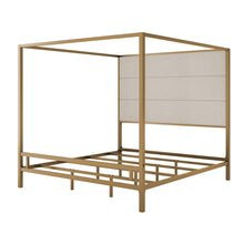 Load image into Gallery viewer, Modern Canopy Bed With Tall Upholstered Headboard
